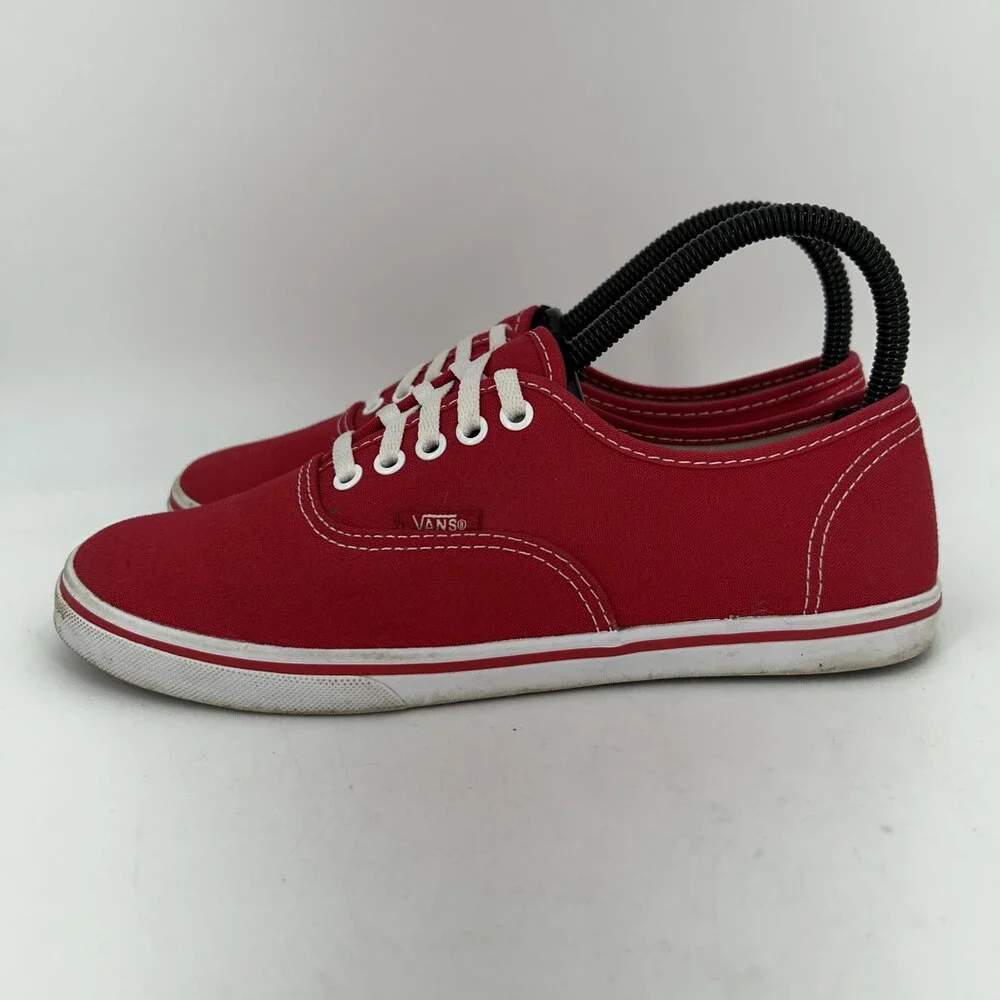 Vans Shoes Mens Size 5.5 Red Canvas Low Top Skateboarding Sneakers Lace Up